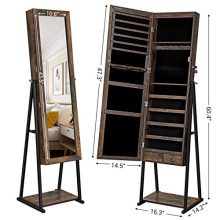 Industrial Jewelry Cabinet Armoire 6 LEDs Mirrored