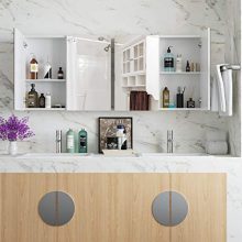 Homfa Bathroom Mirror Cabinet, 27.6 X 23.6 Inch Wall Mounted