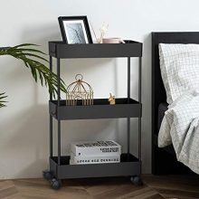 AOJIA Slim Storage Cart, 3 Tier Bathroom Organizers Slide Out Storage