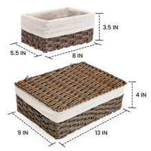 Woven Shelf Baskets Set for Storage Organizing