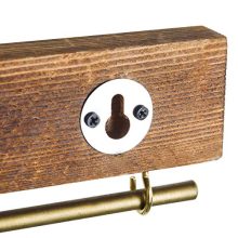 MyGift 3-Piece Wall-Mounted Rustic Wood & Gold Tone