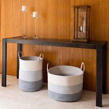 Blanket Storage Basket with Long Handles Extra Large Baskets
