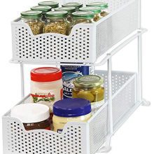 Simple Houseware 2 Tier Sliding Cabinet Basket Organizer Drawer