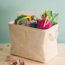 DII Gold Print Collapsible Polyester Storage Bin