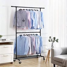 Double Hanging Rod Metal Clothing Rack