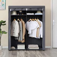 Closet Storage Organizer Portable Wardrobe with Hanging Rods