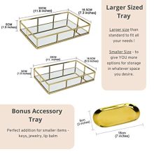 Mili Vanity Trays – 2 Large Perfume Organizer Mirror Trays