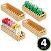 Slim Bamboo Kitchen Cabinet & Fridge Drawer Organizer Tray
