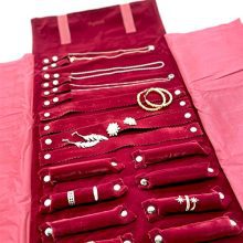 Roll Bag Organizer for Necklace Bracelet Earrings Ring