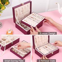 Elegant Jewelry Box Organizer for Ladies – 2-Layer PU Leather Case for Necklaces, Rings, & Bracelets