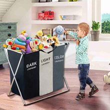 Hamper Sorter Basket Bin Foldable with Aluminum Frame