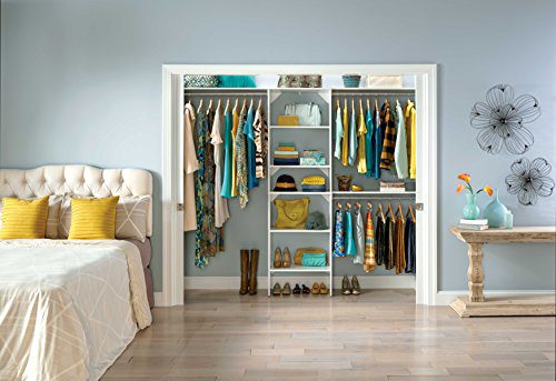 Closet Organizer with Shelves, 25-Inch-Pure White