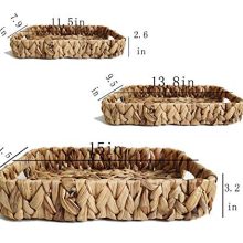 ZKZNsmart 3-Piece Decorative Tray Water Hyacinth Storage Basket