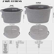 Sea Team Oval Cotton Rope Woven Storage Basket with Handles