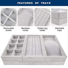 Mebbay Drawer Organizer 4 in One Stackable Jewelry Trays