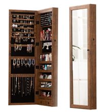 8 LED Lights Lockable Full mirror jewelry organizer