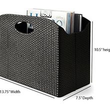 Blu Monaco - Quality Leather Magazine Holder - Basket with Handles