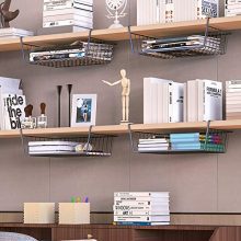 Under Shelf Basket, iSPECLE 4 Pack Wire Rack, Slides Under Shelves For Storage