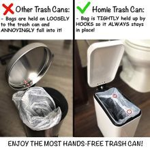 Soft Close Lid, Shiny White, Small Rectangular Trash Can