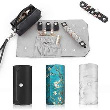 Leather Jewelry Organizer Holder Roll Bag
