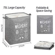 Collapsible Basket for Odorless Dirty Clothes Storage, Waterproof Cotton Linen with Handles for Easy Transport - Ideal for Bathroom, Bedroom, and Laundry Room