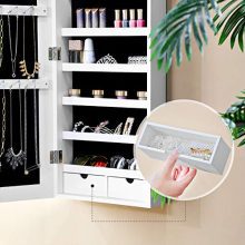 SONGMICS 47.2" H Full Screen Mirrored Jewelry Cabinet Armoire