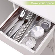 7 Pcs Clear Desk Drawer Organizers Trays, 4-Size Versatile Plastic Storage