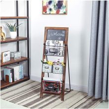 Glitzhome Magazine Rack 3 Tier Magazine Rack with 4 Baskets