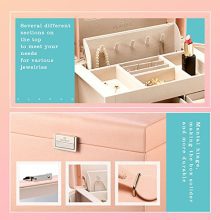 Vlando Jewelry Box, Faux Leather Medium Jewelry Organizer