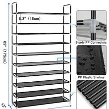 QooWare 10 Tiers Shoe Rack - Fit Up to 50 Pairs