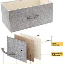 9-Drawer Dresser in Elegant Grey - Steel Frame, Wooden Top, and Foldable Fabric Bins - Perfect Storage Solution for Bedroom, Hallway, Closet, and Office