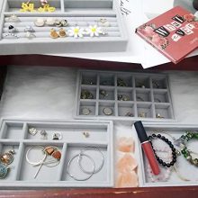 Velvet Jewelry Drawer Inserts Trays, Earring Organizer