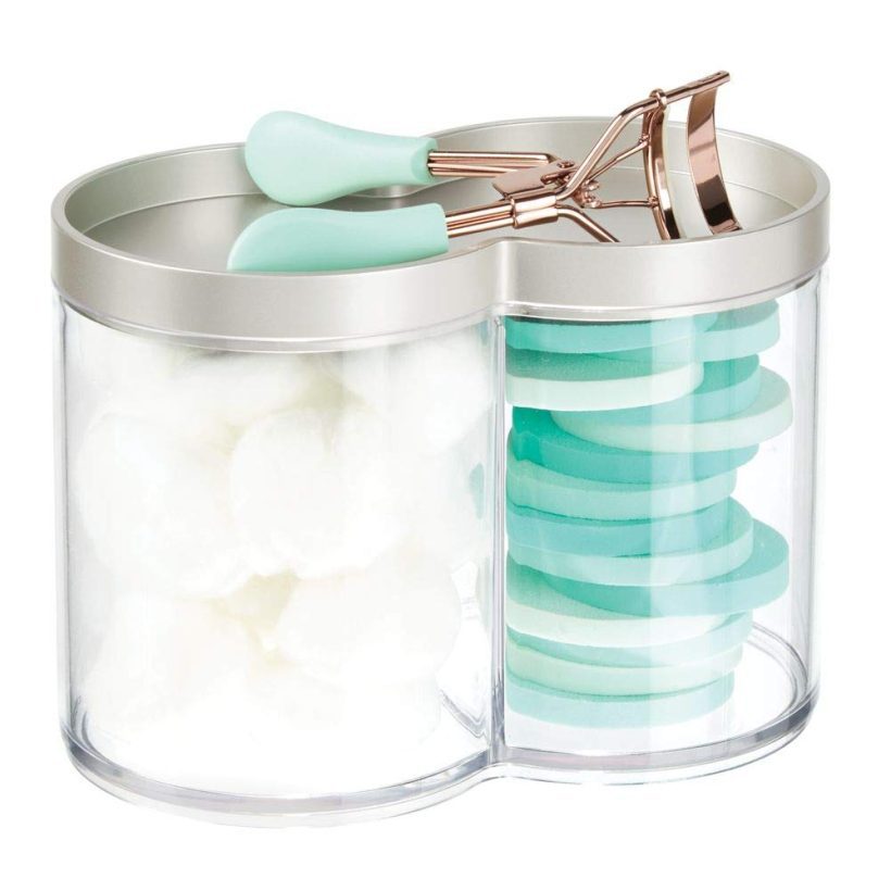 mDesign Plastic Bathroom Vanity Countertop Canister Jar