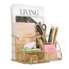 Desk Organizer Accessories, Gold Office Organizer