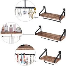 Keebofly Jewelry Organizer Wall Mounted Rustic Wood