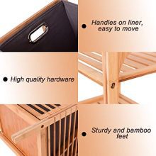 Giantex Laundry Hamper Bamboo Freestanding W/Shelf