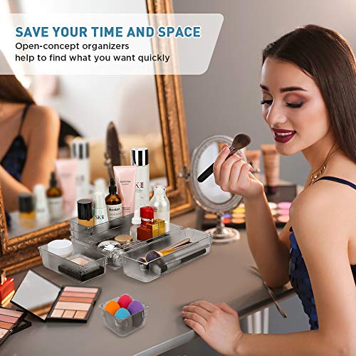 Kootek 21 Pcs Desk Drawer Organizer Trays 4-Size, Bathroom Drawer