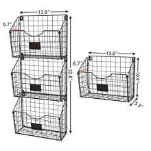 X-cosrack 3 Tier Hanging Metal Wire Basket Bin with 6 Hooks