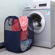 Foldable Pop-Up Mesh Hamper with Reinforced Carry Handles