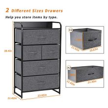 Kamiler 5-Drawer Dresser, 4-Tier Storage Organizer