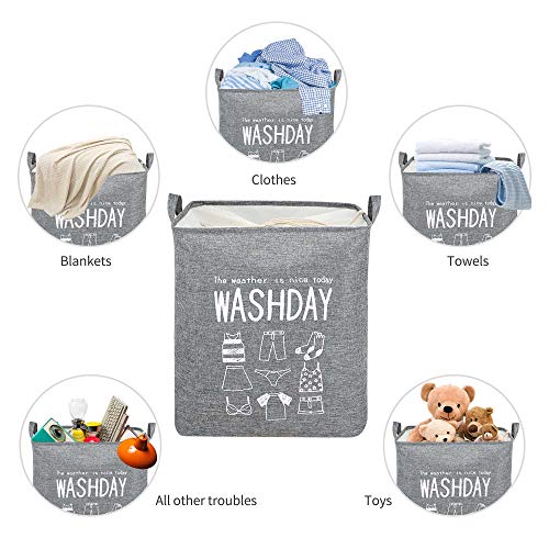 Collapsible Basket for Odorless Dirty Clothes Storage, Waterproof Cotton Linen with Handles for Easy Transport - Ideal for Bathroom, Bedroom, and Laundry Room