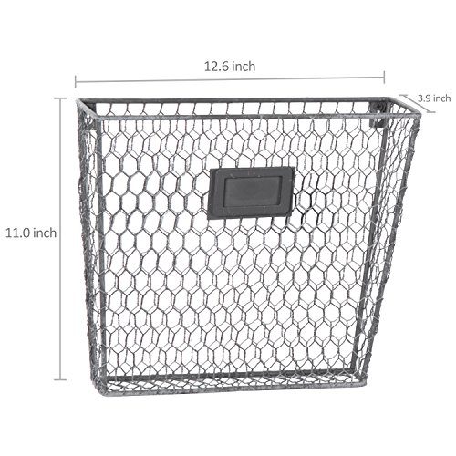 MyGift Set of 3 Rustic Metal Wire Wall-Mounted Home Office
