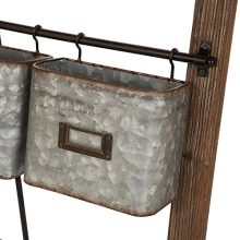 Glitzhome Magazine Rack 3 Tier Magazine Rack with 4 Baskets