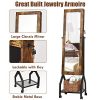 CHARMAID Industrial Jewelry Armoire with Full Length Mirror