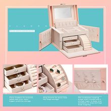 Vlando Jewelry Box, Faux Leather Medium Jewelry Organizer