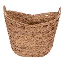 Household Essentials Tall Water Hyacinth Wicker Basket with Handles