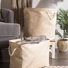 DII Gold Print Collapsible Polyester Storage Bin