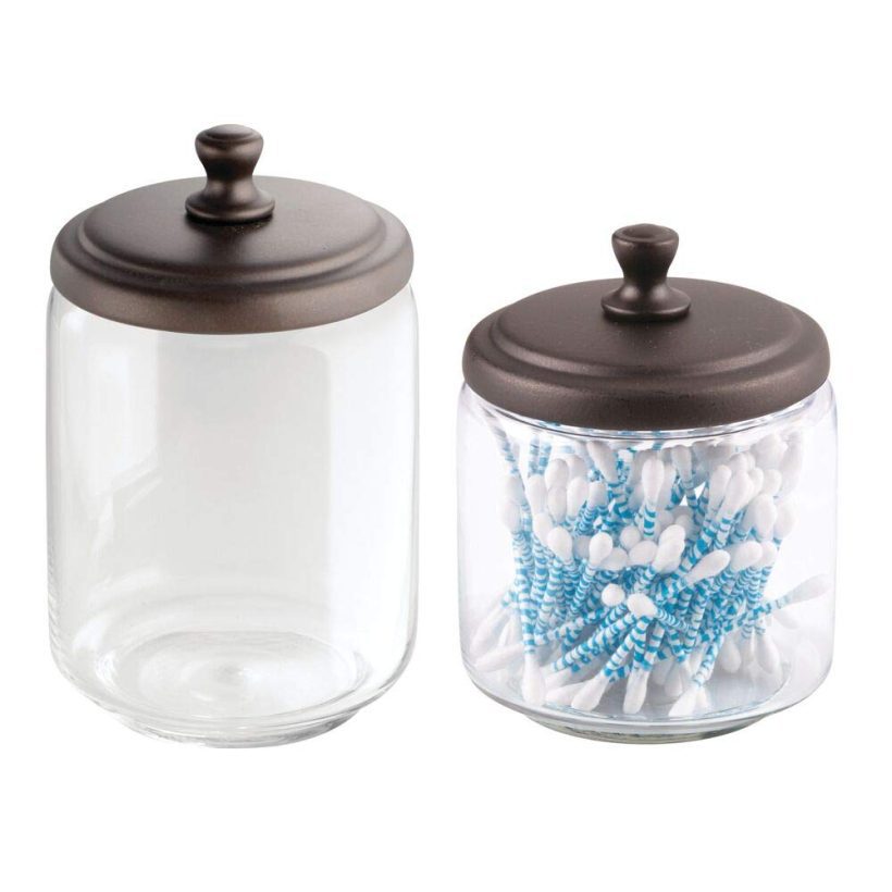 Glass Bathroom Vanity Countertop Storage Organizer