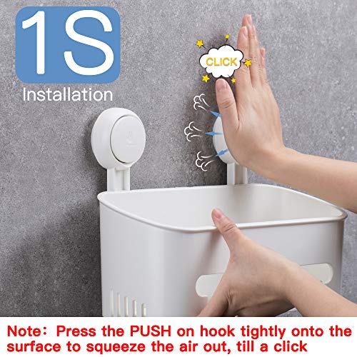 ilikable Vacuum Shower Caddy Suction Cup No-Drilling Removable