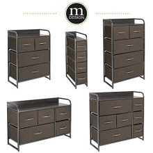 Dresser Storage Chest, Sturdy Steel Frame, Wood Top & Handles